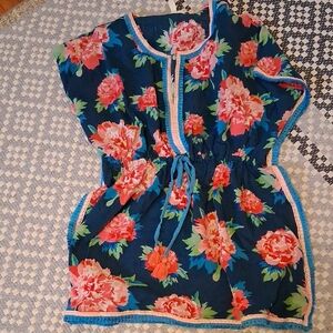 Matilda Jane Navy Swim Cover with Pink Floral Design